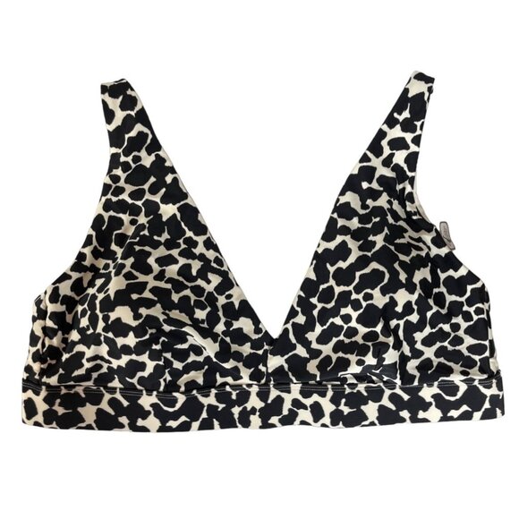 Time And Tru Two Piece Swimsuit Bikini Womens 3X Black White Animal Print New - Picture 2 of 11